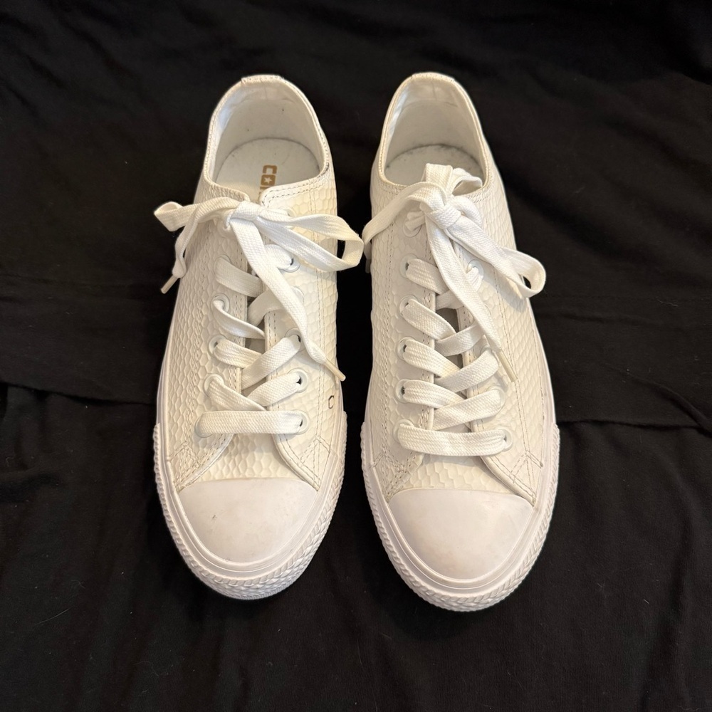 NWOT Converse White Snake Texture Leather CTAS II OX Chuck Taylor ALL STAR - Picture 2 of 9